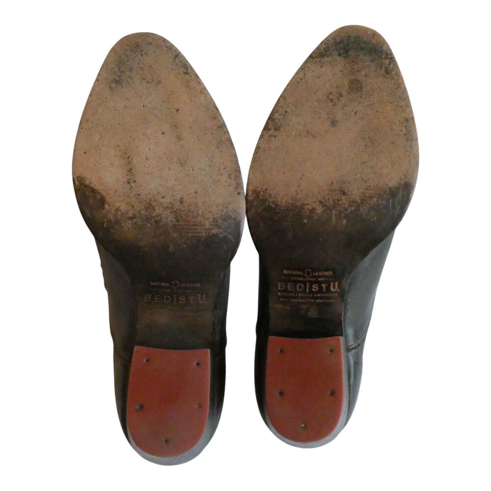 Bed Stu Helen Leather Heeled Ankle Bootie Shoes Dark Brown Point Toe Women 7.5 - Picture 9 of 16